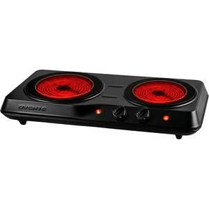 image:imageOVENTE Electric Infrared Single Burner 6 Heat Levels Silver BGI201SBGI102B  Black