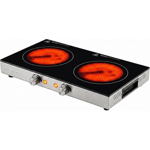 image:imageOVENTE Infrared Ceramic Double Burner 1800W Hot Plate Black BGI302GBBGI302GB  Black