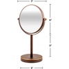 image:imageOVENTE 6 Lighted Tabletop Round Vanity Mirror Antique Bronze MLT60ABZ1X7XAntique Bronze
