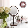 image:imageOVENTE 6 Lighted Tabletop Round Vanity Mirror Antique Bronze MLT60ABZ1X7XAntique Bronze