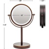 image:imageOVENTE 6 Lighted Tabletop Round Vanity Mirror Antique Bronze MLT60ABZ1X7XAntique Bronze