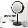 image:imageOVENTE 6 Lighted Tabletop Round Vanity Mirror Antique Bronze MLT60ABZ1X7XBlack