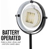 image:imageOVENTE 6 Lighted Tabletop Round Vanity Mirror Antique Bronze MLT60ABZ1X7XBlack