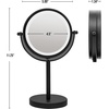 image:imageOVENTE 6 Lighted Tabletop Round Vanity Mirror Antique Bronze MLT60ABZ1X7XBlack