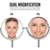 image:imageOVENTE 6 Lighted Tabletop Round Vanity Mirror Antique Bronze MLT60ABZ1X7XNickel Brushed