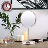 image:imageOVENTE 6 Lighted Tabletop Round Vanity Mirror Antique Bronze MLT60ABZ1X7XNickel Brushed