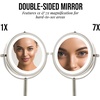 image:imageOVENTE 6 Lighted Tabletop Round Vanity Mirror Antique Bronze MLT60ABZ1X7XNickel Brushed