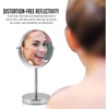 image:imageOVENTE 6 Lighted Tabletop Round Vanity Mirror Antique Bronze MLT60ABZ1X7XNickel Brushed