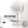 image:imageOVENTE 6 Lighted Tabletop Round Vanity Mirror Antique Bronze MLT60ABZ1X7XNickel Brushed