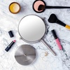 image:imageOVENTE 6 Lighted Tabletop Round Vanity Mirror Antique Bronze MLT60ABZ1X7XNickel Brushed