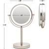 image:imageOVENTE 6 Lighted Tabletop Round Vanity Mirror Antique Bronze MLT60ABZ1X7XNickel Brushed
