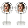 image:imageOVENTE 6 Lighted Tabletop Round Vanity Mirror Antique Bronze MLT60ABZ1X7XNickel Brushed