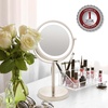 image:imageOVENTE 6 Lighted Tabletop Round Vanity Mirror Antique Bronze MLT60ABZ1X7XNickel Brushed