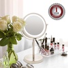 image:imageOVENTE 6 Lighted Tabletop Round Vanity Mirror Antique Bronze MLT60ABZ1X7XNickel Brushed