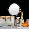image:imageOVENTE 6 Lighted Tabletop Round Vanity Mirror Antique Bronze MLT60ABZ1X7XNickel Brushed