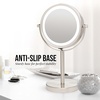 image:imageOVENTE 6 Lighted Tabletop Round Vanity Mirror Antique Bronze MLT60ABZ1X7XNickel Brushed
