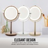 image:imageOVENTE 6 Lighted Tabletop Round Vanity Mirror Antique Bronze MLT60ABZ1X7XNickel Brushed