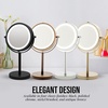 image:imageOVENTE 6 Lighted Tabletop Round Vanity Mirror Antique Bronze MLT60ABZ1X7XPolished Chrome