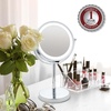 image:imageOVENTE 6 Lighted Tabletop Round Vanity Mirror Antique Bronze MLT60ABZ1X7XPolished Chrome