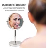 image:imageOVENTE 6 Lighted Tabletop Round Vanity Mirror Antique Bronze MLT60ABZ1X7XPolished Chrome