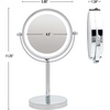 image:imageOVENTE 6 Lighted Tabletop Round Vanity Mirror Antique Bronze MLT60ABZ1X7XPolished Chrome
