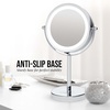 image:imageOVENTE 6 Lighted Tabletop Round Vanity Mirror Antique Bronze MLT60ABZ1X7XPolished Chrome