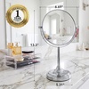 image:imageOVENTE 7 Lighted Tabletop Makeup Mirror 1X amp 7X Magnifier Spinning Double Sided Round LED Great for Vanity Bath amp Bedroom Battery Powered Polished Chrome MCT70CH1X7X Pack of 2Polished Chrome