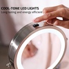 image:imageOVENTE 7 Lighted Tabletop Makeup Mirror 1X amp 7X Magnifier Spinning Double Sided Round LED Great for Vanity Bath amp Bedroom Battery Powered Polished Chrome MCT70CH1X7X Pack of 2Nickel Brushed