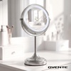 image:imageOVENTE 7 Lighted Tabletop Makeup Mirror 1X amp 7X Magnifier Spinning Double Sided Round LED Great for Vanity Bath amp Bedroom Battery Powered Polished Chrome MCT70CH1X7X Pack of 2Nickel Brushed