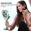 image:imageOVENTE 7 Lighted Tabletop Makeup Mirror 1X amp 7X Magnifier Spinning Double Sided Round LED Great for Vanity Bath amp Bedroom Battery Powered Polished Chrome MCT70CH1X7X Pack of 2Polished Chrome
