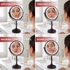 image:imageOVENTE 7 Lighted Tabletop Makeup Mirror 1X amp 7X Magnifier Spinning Double Sided Round LED Great for Vanity Bath amp Bedroom Battery Powered Polished Chrome MCT70CH1X7X Pack of 2Antique Bronze