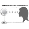image:imageOVENTE 7 Lighted Tabletop Makeup Mirror 1X amp 7X Magnifier Spinning Double Sided Round LED Great for Vanity Bath amp Bedroom Battery Powered Polished Chrome MCT70CH1X7X Pack of 2Polished Chrome