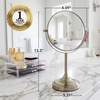 image:imageOVENTE 7 Lighted Tabletop Makeup Mirror 1X amp 7X Magnifier Spinning Double Sided Round LED Great for Vanity Bath amp Bedroom Battery Powered Polished Chrome MCT70CH1X7X Pack of 2Nickel Brushed