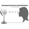 image:imageOVENTE 7 Lighted Tabletop Makeup Mirror 1X amp 7X Magnifier Spinning Double Sided Round LED Great for Vanity Bath amp Bedroom Battery Powered Polished Chrome MCT70CH1X7X Pack of 2Nickel Brushed