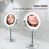 image:imageOVENTE 7 Lighted Tabletop Makeup Mirror 1X amp 7X Magnifier Spinning Double Sided Round LED Great for Vanity Bath amp Bedroom Battery Powered Polished Chrome MCT70CH1X7X Pack of 2Polished Chrome
