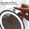 image:imageOVENTE 7 Lighted Tabletop Makeup Mirror 1X amp 7X Magnifier Spinning Double Sided Round LED Great for Vanity Bath amp Bedroom Battery Powered Polished Chrome MCT70CH1X7X Pack of 2Polished Chrome
