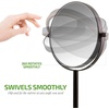 image:imageOVENTE 7 Lighted Tabletop Makeup Mirror 1X amp 7X Magnifier Spinning Double Sided Round LED Great for Vanity Bath amp Bedroom Battery Powered Polished Chrome MCT70CH1X7X Pack of 2Antique Bronze