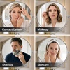 image:imageOVENTE 7 Lighted Tabletop Makeup Mirror 1X amp 7X Magnifier Spinning Double Sided Round LED Great for Vanity Bath amp Bedroom Battery Powered Polished Chrome MCT70CH1X7X Pack of 2Polished Chrome