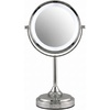 image:imageOVENTE 7 Lighted Tabletop Makeup Mirror 1X amp 7X Magnifier Spinning Double Sided Round LED Great for Vanity Bath amp Bedroom Battery Powered Polished Chrome MCT70CH1X7X Pack of 2Polished Chrome