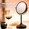 image:imageOVENTE 7 Lighted Tabletop Makeup Mirror 1X amp 7X Magnifier Spinning Double Sided Round LED Great for Vanity Bath amp Bedroom Battery Powered Polished Chrome MCT70CH1X7X Pack of 2Antique Bronze