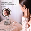image:imageOVENTE 7 Lighted Tabletop Makeup Mirror 1X amp 7X Magnifier Spinning Double Sided Round LED Great for Vanity Bath amp Bedroom Battery Powered Polished Chrome MCT70CH1X7X Pack of 2Nickel Brushed