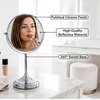 image:imageOVENTE 7 Lighted Tabletop Makeup Mirror 1X amp 7X Magnifier Spinning Double Sided Round LED Great for Vanity Bath amp Bedroom Battery Powered Polished Chrome MCT70CH1X7X Pack of 2Polished Chrome