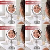 image:imageOVENTE 7 Lighted Tabletop Makeup Mirror 1X amp 7X Magnifier Spinning Double Sided Round LED Great for Vanity Bath amp Bedroom Battery Powered Polished Chrome MCT70CH1X7X Pack of 2Polished Chrome