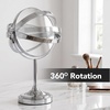 image:imageOVENTE 7 Lighted Tabletop Makeup Mirror 1X amp 7X Magnifier Spinning Double Sided Round LED Great for Vanity Bath amp Bedroom Battery Powered Polished Chrome MCT70CH1X7X Pack of 2Polished Chrome