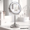 image:imageOVENTE 7 Lighted Tabletop Makeup Mirror 1X amp 7X Magnifier Spinning Double Sided Round LED Great for Vanity Bath amp Bedroom Battery Powered Polished Chrome MCT70CH1X7X Pack of 2Polished Chrome