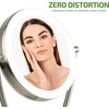 image:imageOVENTE 7 Lighted Tabletop Mount Makeup Mirror Nickel Brushed MLT75BR1X5X