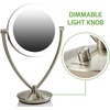 image:imageOVENTE 7 Lighted Tabletop Mount Makeup Mirror Nickel Brushed MLT75BR1X5X