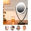 image:imageOVENTE 7 Lighted Tabletop Mount Makeup Mirror Nickel Brushed MLT75BR1X5X