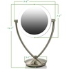 image:imageOVENTE 7 Lighted Tabletop Mount Makeup Mirror Nickel Brushed MLT75BR1X5X