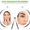 image:imageOVENTE 7 Lighted Tabletop Mount Makeup Mirror Polished Chrome MLT75CH1X5X